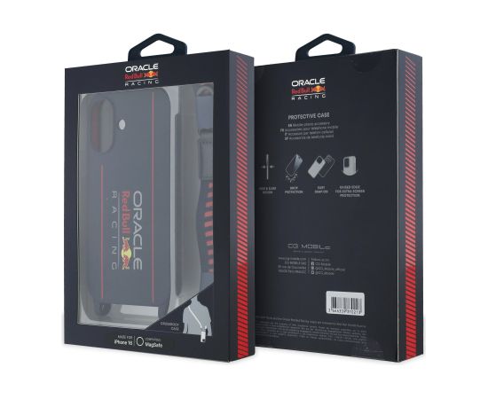 Red Bull Silicone Vertical Logo MagSafe Case + Crossbody Strap Чехол и ремешок через плечо  для Apple iPhone 16