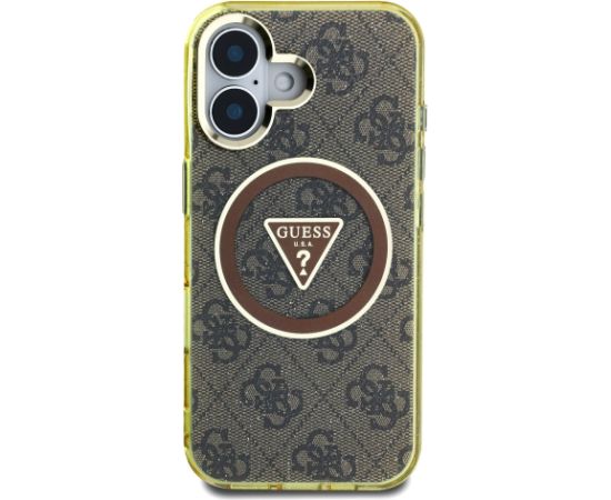 Guess IML 4G Glitter and Triangle Logo MagSafe Case Aizsargapvalks priekš Apple iPhone 16