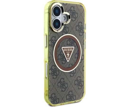 Guess IML 4G Glitter and Triangle Logo MagSafe Case Aizsargapvalks priekš Apple iPhone 16