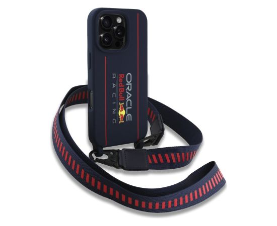 Red Bull Silicone Vertical Logo MagSafe Case + Crossbody Strap Чехол и ремешок через плечо  для Apple iPhone 16 Pro