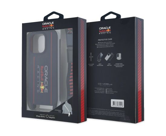Red Bull Silicone Vertical Logo MagSafe Case + Crossbody Strap Чехол и ремешок через плечо  для Apple iPhone 16 Pro