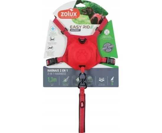 Zolux Szelki ze smyczą automatyczną Easyride S czerwone