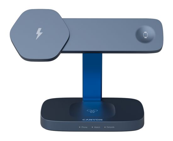 CANYON Wireless Charging Station Hexagon 310 3in1 DarkGrey/Blue