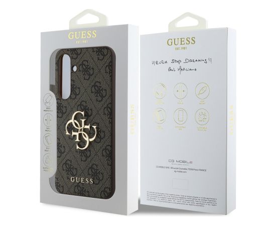 Guess PU 4G Metal Logo Case Aizsargapvalks priekš Samsung Galaxy S24 FE