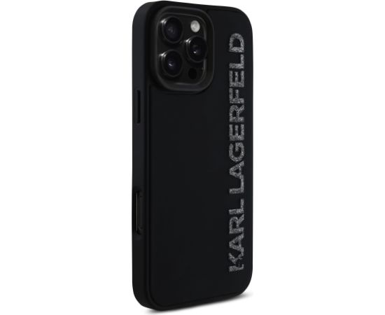 Karl Lagerfeld 3D Rubber Glitter Logo Case Чехол для Apple iPhone 16 Pro