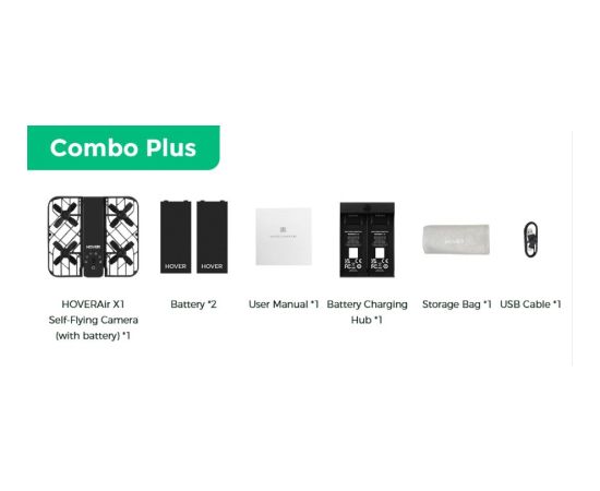 HoverAir X1 Drone - Combo Plus Retail - Black