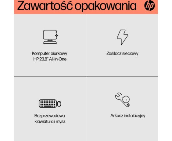 HP AiO 24-cr0312nw Ryzen 5 7520 23.8" FHD IPS 250nits AG 16GB DDR5 SSD512 Radeon 610M Cam720p kB+Mouse Win11 Shell White 2Y