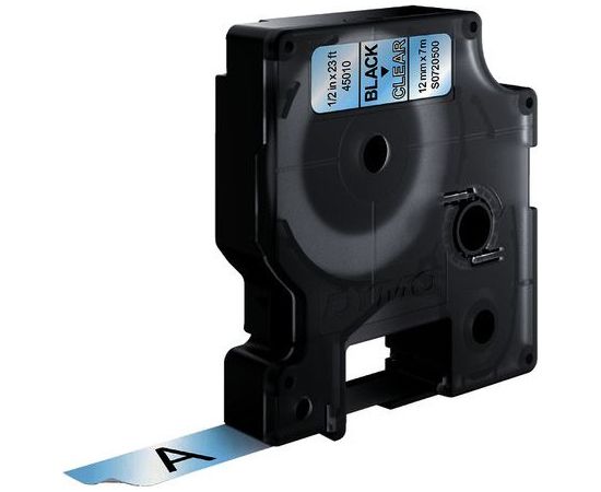 Dymo лента для этикеточного принтера D1 12 мм x7 м, черный/прозрачный