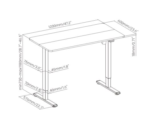 Adjustable Height Table Up Up Frigg Black
