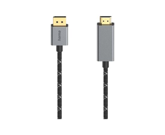 Hama 00200506 Video Cable, DisplayPort Plug - HDMI Plug, Ultra-HD 4K@60Hz 1.5m