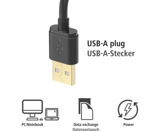 Hama 00178327 2-in-1 Micro-USB Cable with USB Type-C Adapter 1m Black