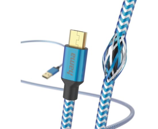 Hama 00201555 Reflective Charging Cable, USB-A - Micro-USB 1.5m Nylon blue
