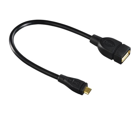 Hama 00173892 USB 2.0 Adapter Cable, OTG micro B plug - A socket 15cm black