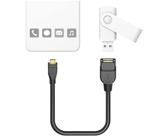 Hama 00173892 USB 2.0 Adapter Cable, OTG micro B plug - A socket 15cm black