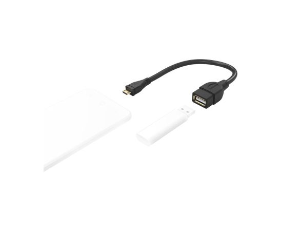 Hama 00173892 USB 2.0 Adapter Cable, OTG micro B plug - A socket 15cm black
