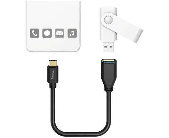 Hama 00178258 Cable Adapter OTG USB Type-C 15cm, Black