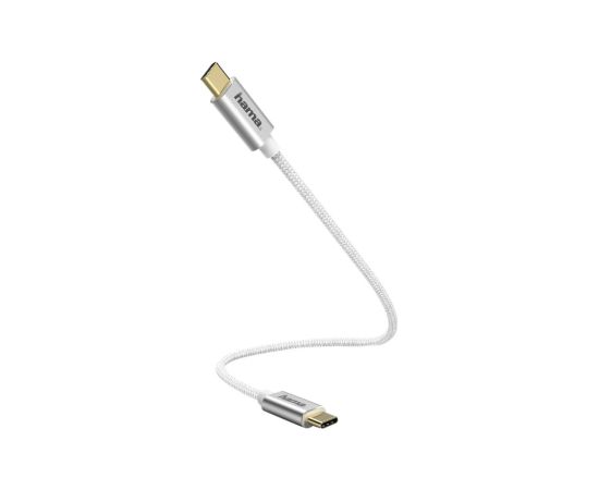 Hama 00183332 Charging/Data Cable, USB Type-C - USB Type-C 0.2m White