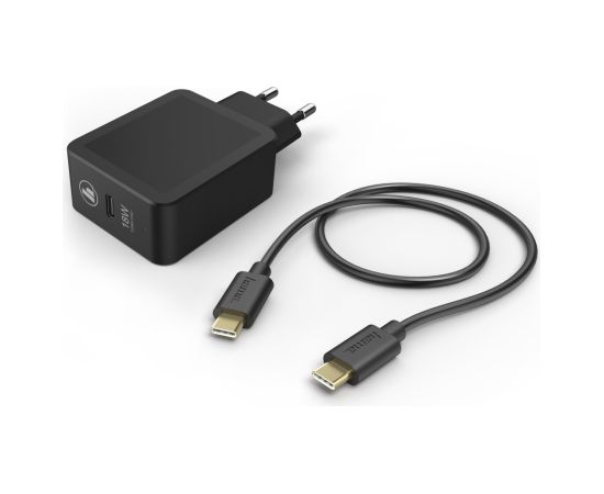 Hama 00183326 Charging Kit, USB-C PD / Qualcomm 18W, USB-C Cable 1.5m, Black