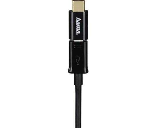 Hama 00178399 Adapter, micro USB to USB Type-C plug, Black