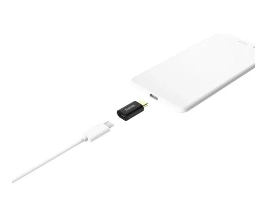 Hama 00178399 Adapter, micro USB to USB Type-C plug, Black