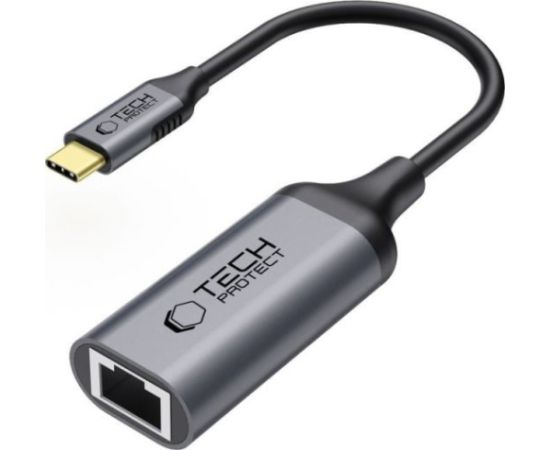 Tech-Protect UltraBoost USB-C Type-C to Ethernet RJ45 1000Mbps Adapter Black