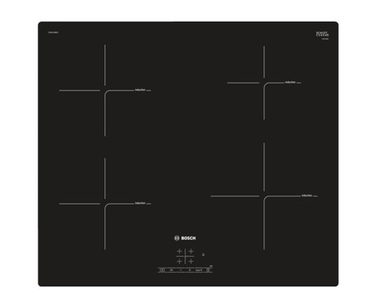 Bosch PUE611BB2E Bosch Bosch PUE611BB2E Induction Hob, Number of burners/cooking zones 4, Black, Timer