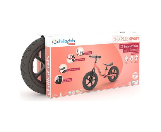 Chillafish Charlie Sport 12" līdzsvara velosipēds, flamingo, no 2 līdz 5 gadiem - CPCH06FLA