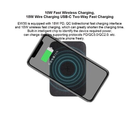 Orsen EW35 Wireless Power Bank 10000mAh black