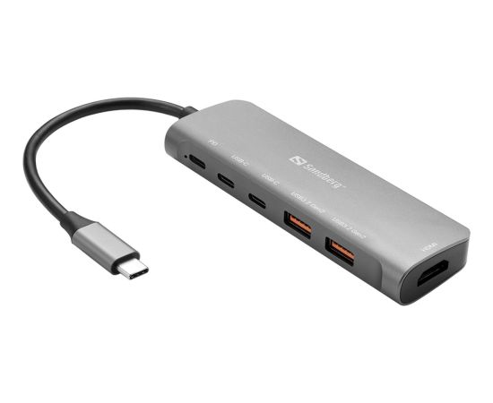 Sandberg 136-65 USB-C Dock HDMI+2xA+2xC+PD100W