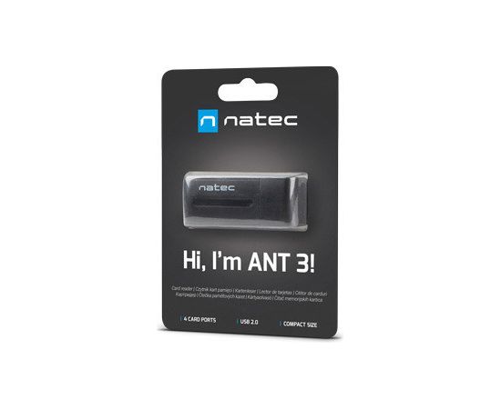 Natec memory card reader Mini ANT 3, black