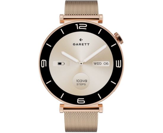 Išmanusis laikrodis su lietuvišku meniu Garett Rose Gold Mesh steel
