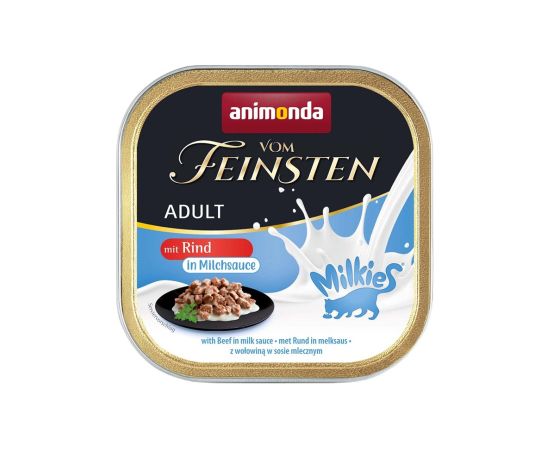 ANIMONDA Vom Feinsten Adult Milkies with Beef in Milk Sauce - Wet Cat Food - 100g