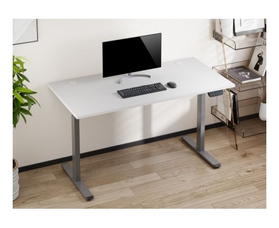 Adjustable Height Table Up Up Bjorn Gray, Table top L White Biroja galdi