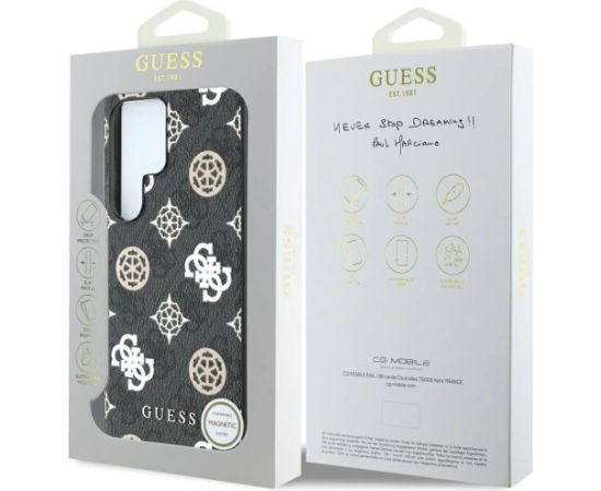 Guess 4G Printed Colored Peony Pattern MagSafe Чехол для Samsung Galaxy S25 Ultra