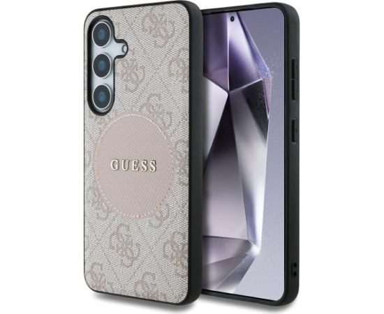 Guess 4G Round Patch Classic Logo MagSafe Case Чехол для Samsung Galaxy S25 Plus
