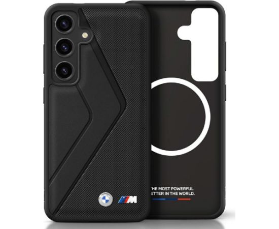 Etui BMW Leather Oversized Stripes MagSafe Aizsargapvalks Priekš Samsung Galaxy S25