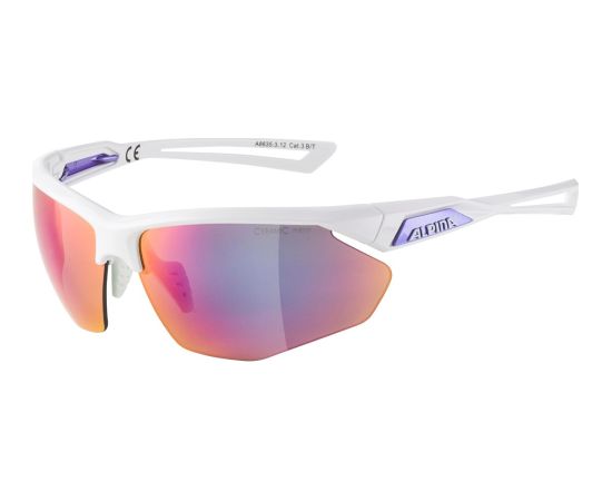 ALPINA Okulary na rower NYLOS HR  biało-fioletowe szkło fioletowe lustro Cat.3 Солнцезащитные очки