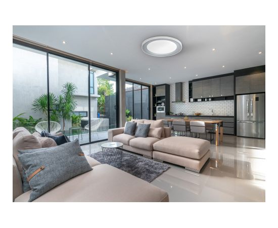 Modern LED dimmable ceiling plafond Activejet LED KRIS Grey wireless control by remote