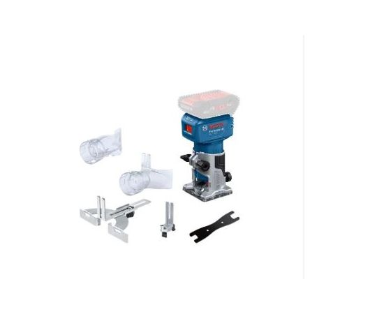 Akumulatora malu frēze Bosch GLF 18V-8 Professional; 18 V (bez akumulatora un lādētāja) + piederumi