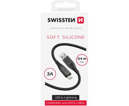 Swissten Soft Silicone USB - Lightning Кабель для передачи данных и зарядки 0.4m