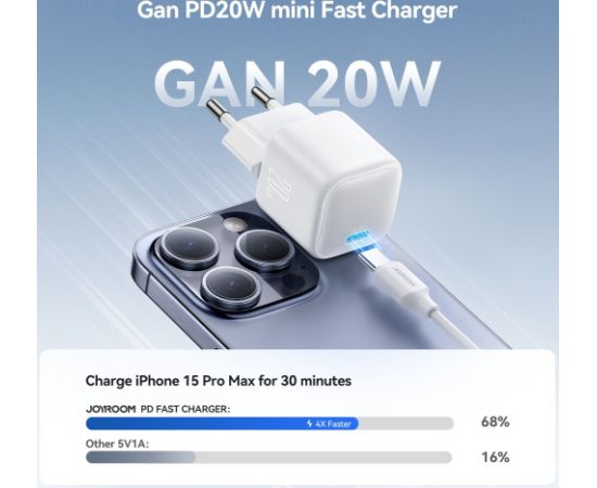 Charger Joyroom JR-TCG08 20W GaN USB-C white