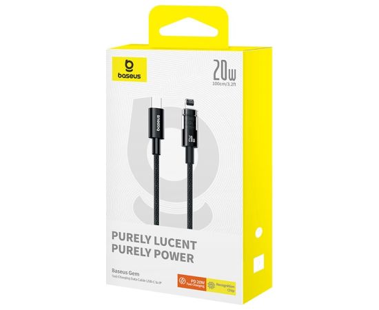 Baseus Gem USB-C to iP fast charging cable 1 m 20 W Black
