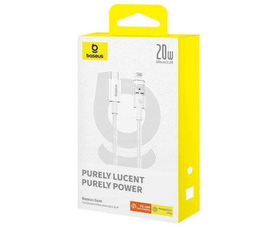 Baseus Gem USB-C to iP fast charging cable 1 m 20 W White