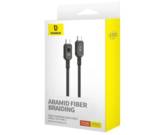Baseus Unbreakable USB C to USB C cable 1 m Black