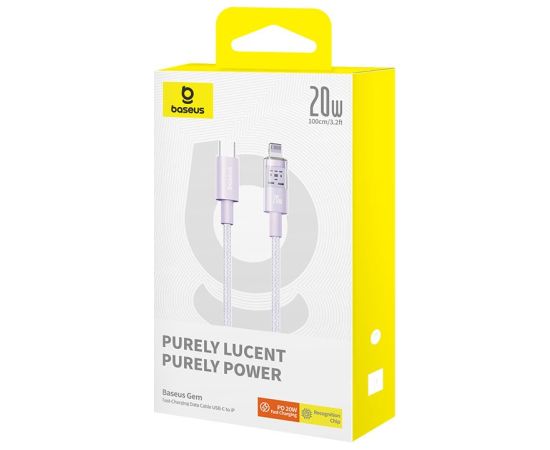 Baseus Gem USB-C to iP fast charging cable 1 m 20 W Purple