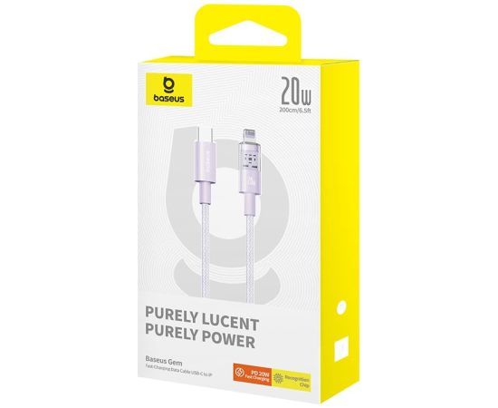 Baseus Gem USB-C to iP fast charging cable 2 m 20 W Purple