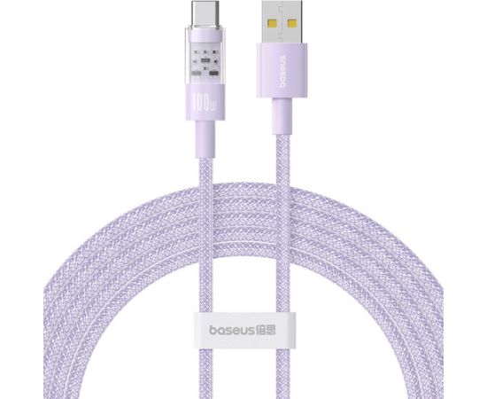 Baseus Gem USB A to USB C fast charging cable 2 m 100 W Purple