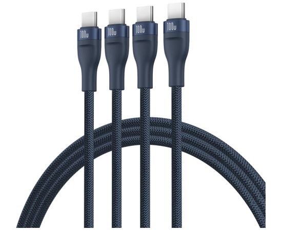 Baseus Flash Series Type C to C+C+C fast charging cable 480 Mbps Blue