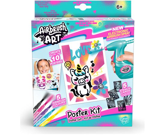 Airbrush Plush AIRBRUSH Mākslas aktivitāšu komplekts Mini Poster