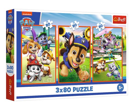 TREFL PAW PATROL Pužļu komplekts Suņu banda, 3x80 gab.